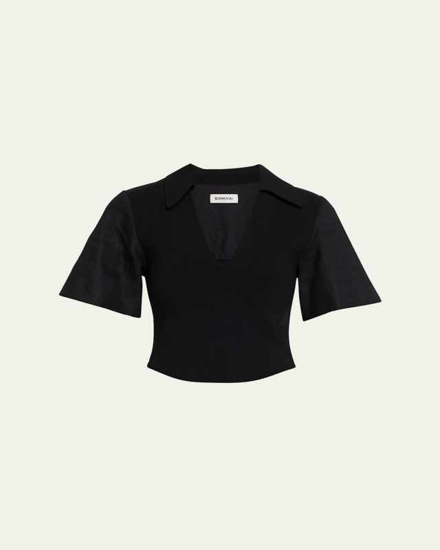 Lizzie Short-Sleeve Combo Top